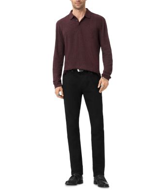 Jalen Jacquard Long Sleeve Polo Shirt
