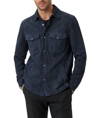 Jonah Herringbone Suede Shirt