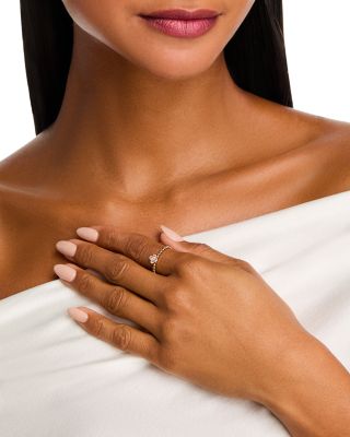 Diamond Clover Ring in 14K Yellow Gold, 0.16 tcw