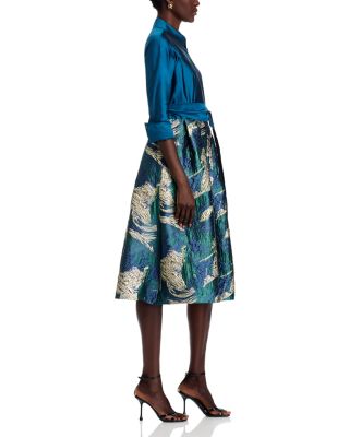 Taffeta Jacquard Shirt Dress