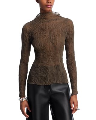 トップス ISSEY MIYAKE CHIFFON TWIST BLACK Issey Miyake Short Sleeve Chiffon Twist - Black at Poepke.com