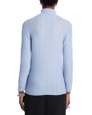 Wooly Pleats Mock Neck Top