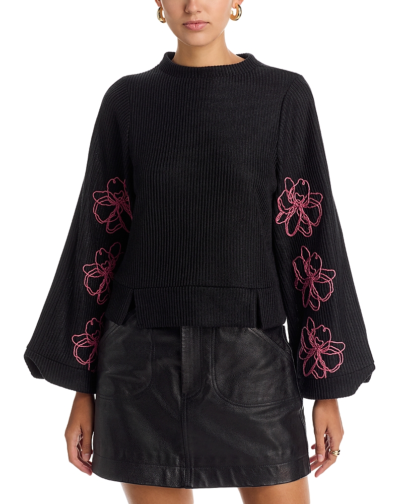 Area Stars Embroidered Top In Black