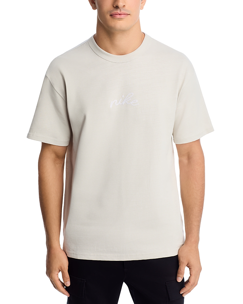 Nike Embroidered Graphic Tee In Gray
