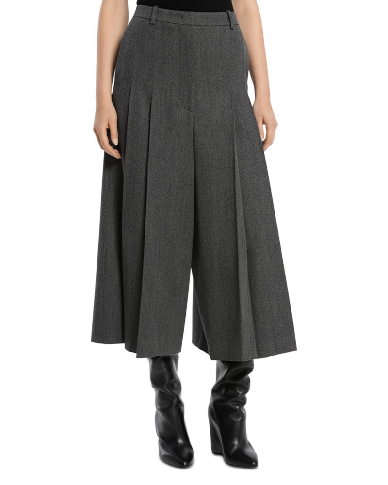 Michael Kors Collection Pleated Culottes in Black/Pearl