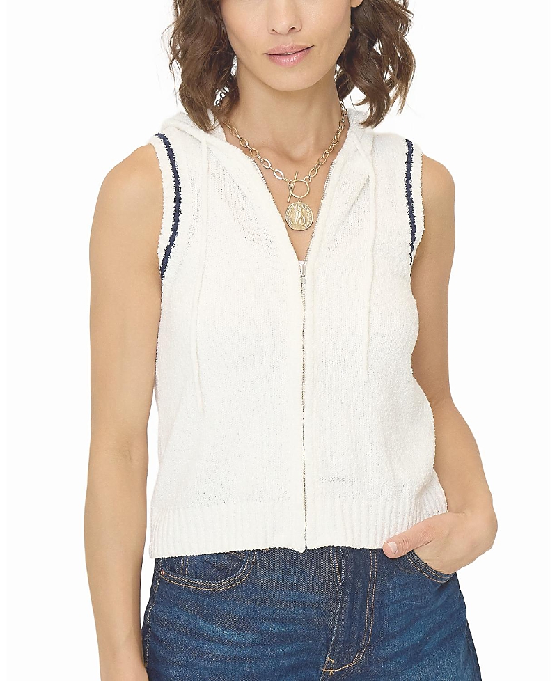 Central Park West Daphne Hooded Zip Up Shell In White
