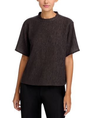 Mock Neck Short Sleeve Top