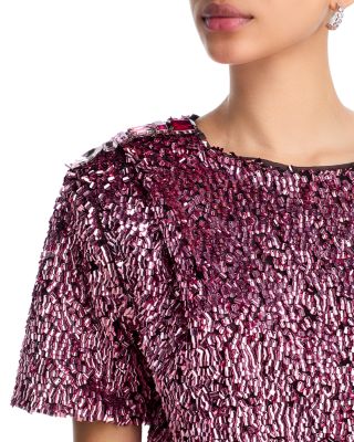Sequin Tee & Crystal Detail Mini Skirt