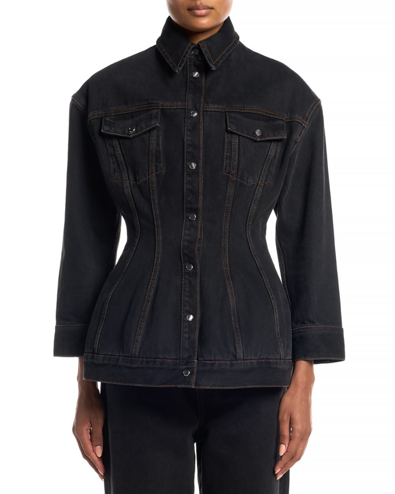 WARDROBE.NYC Wardrobe. nyc Denim Contour Jacket in Black