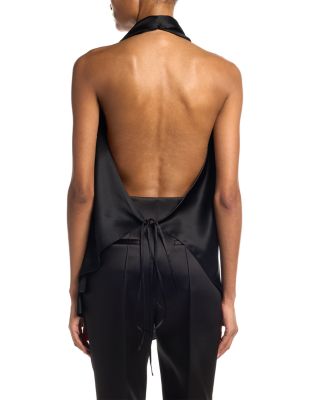 Silk Satin Halter Blouse