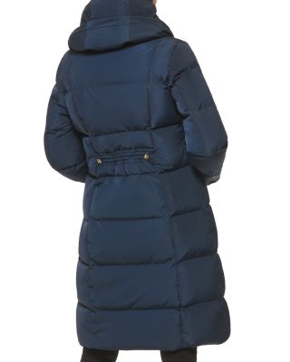 Taffeta Down Zip Front Coat