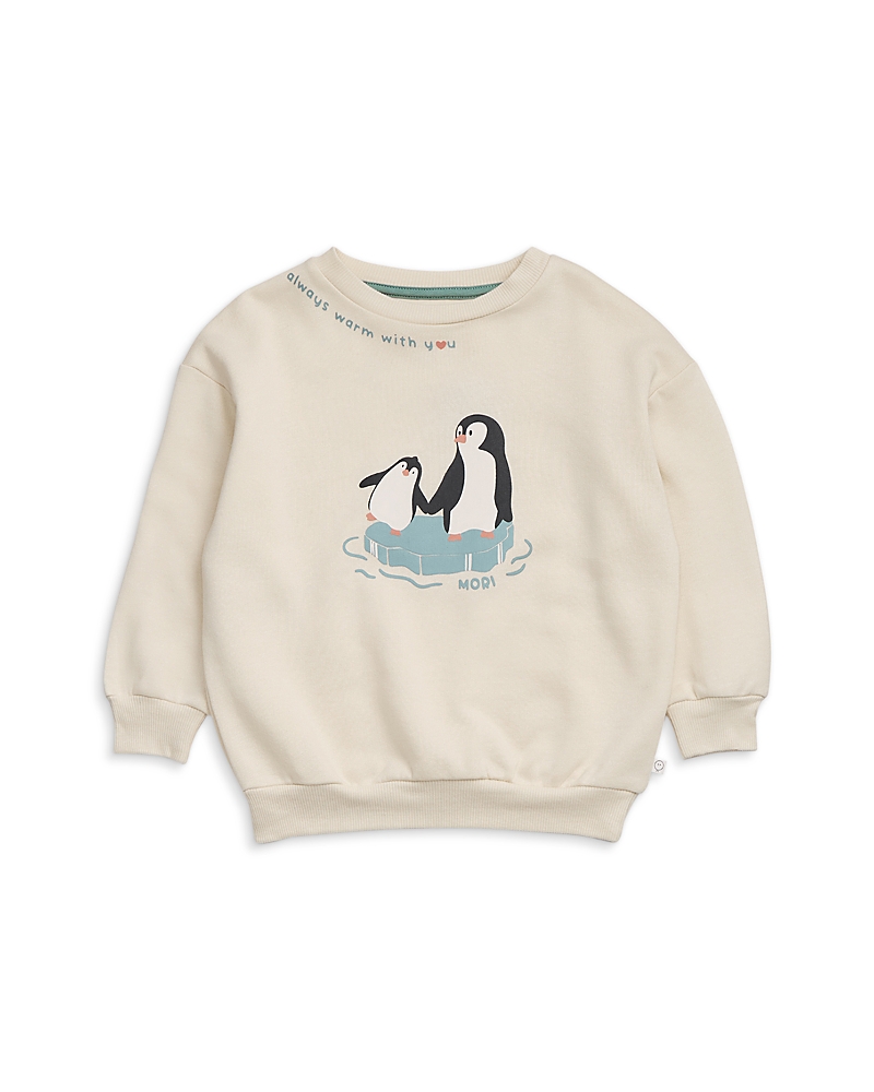 Mori Girls' Oversized Sweatshirt - Baby In White