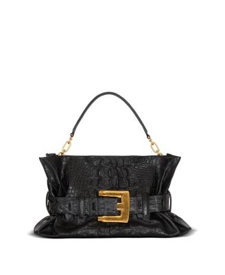 Medium Anthem Bag In Embossed Crocodile-Print Calfskin