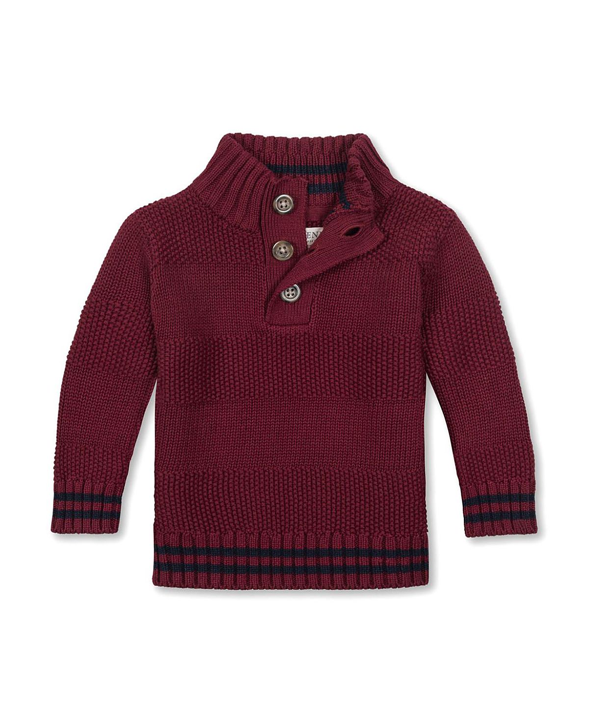 Hope & Henry Boys' Organic Mock Neck Stripe Sweater - Baby