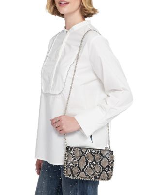 Silver Trimmed Wallet on Chain Clutches Bag