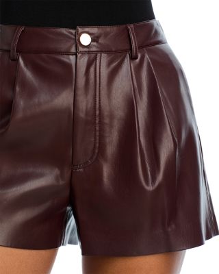Conry Faux Leather Pleated Shorts