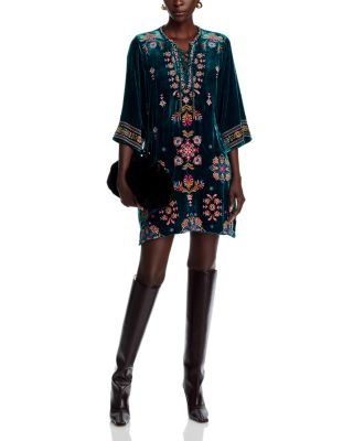 Velvet Tie Front Kim Dress