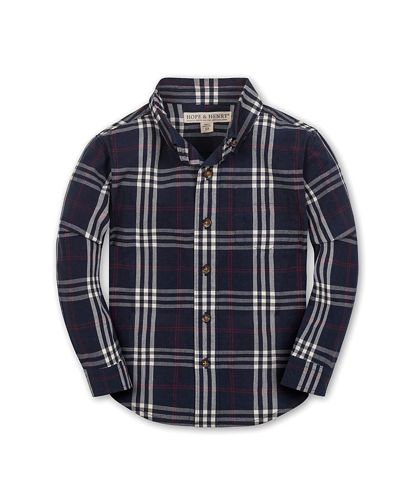 Hope & Henry Boys' Organic Stretch Poplin Shirt, Kids In Multi