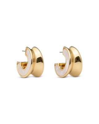 Bold Shimmering Small Hoop Earrings, 0.82"