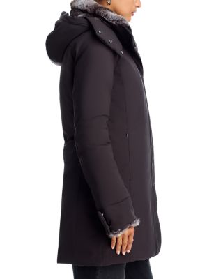 Faux Fur Trim Hooded Coat