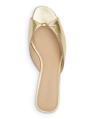 Women&#39;s Leather Kitten Heel Sandals