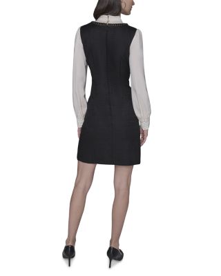 Tweed Layered Look Dress