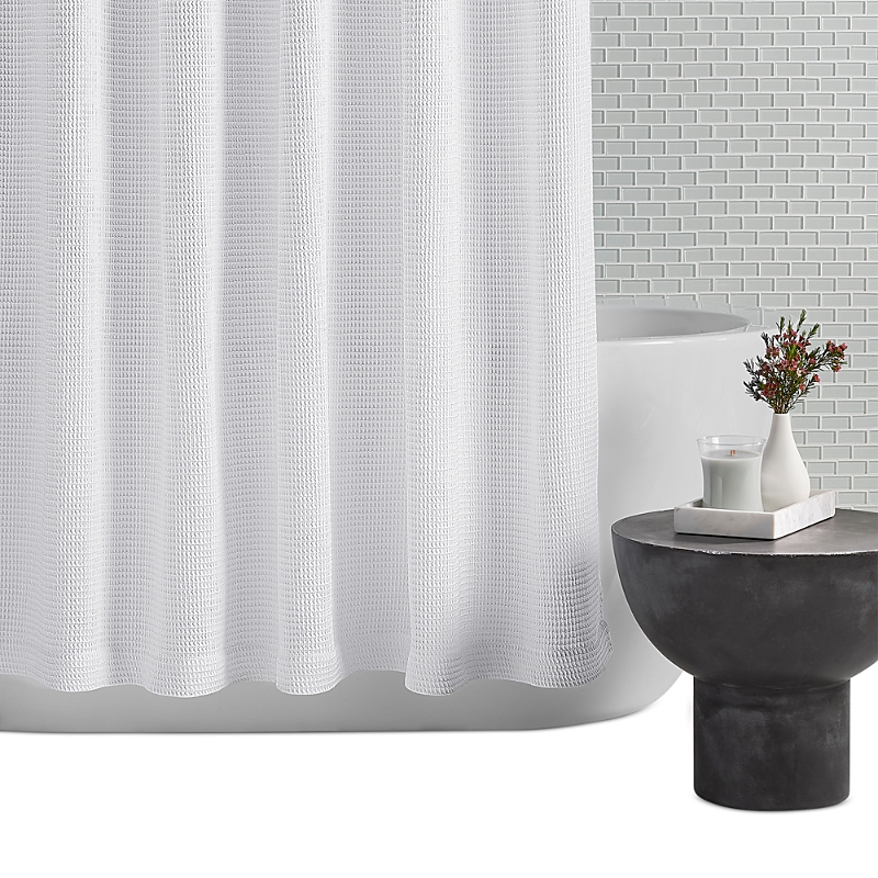 Hudson Park Collection Waffle Shower Curtain - Exclusive In White