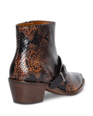 Women's Tylow Wild Mirror Python Effect Leather Ankle Boots
