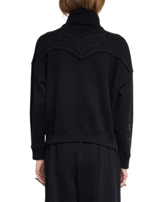 Milly Studded Zip Sweatshirt