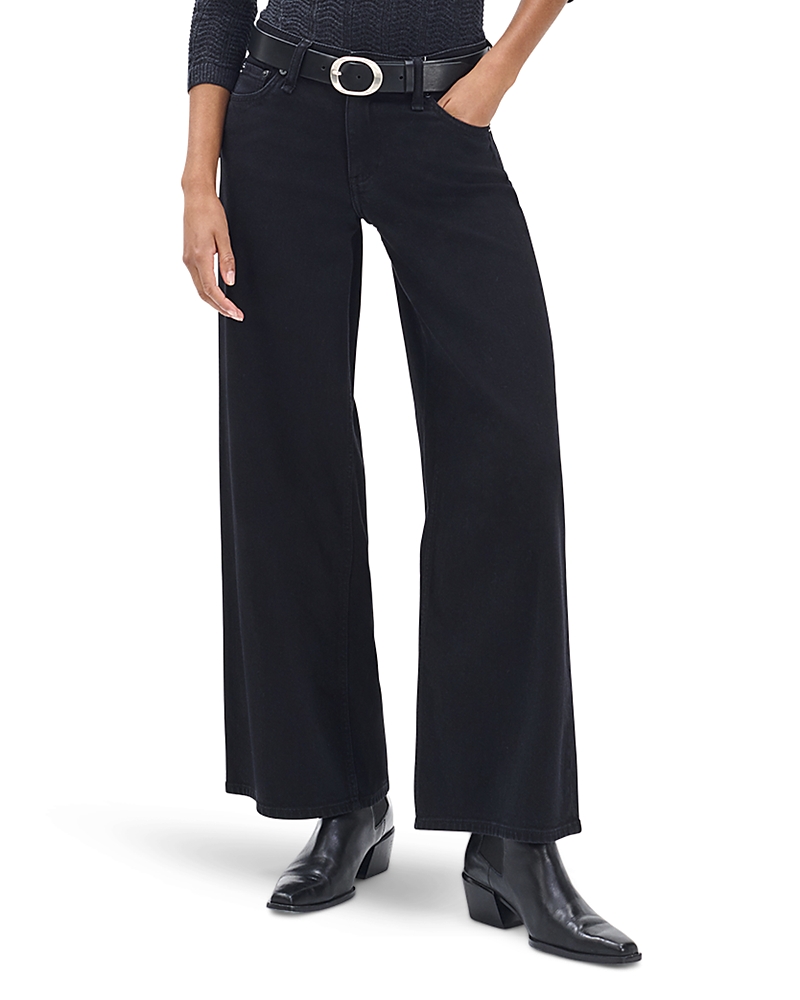 Rag & Bone Aiden High Rise Wide Leg Jeans In Black In Black