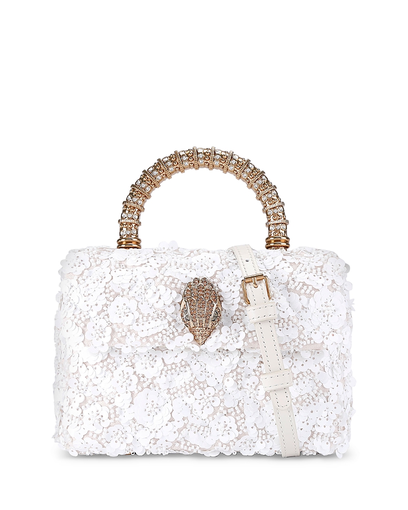 Kurt Geiger London Kensington Paillettes Mini White Handbag In White
