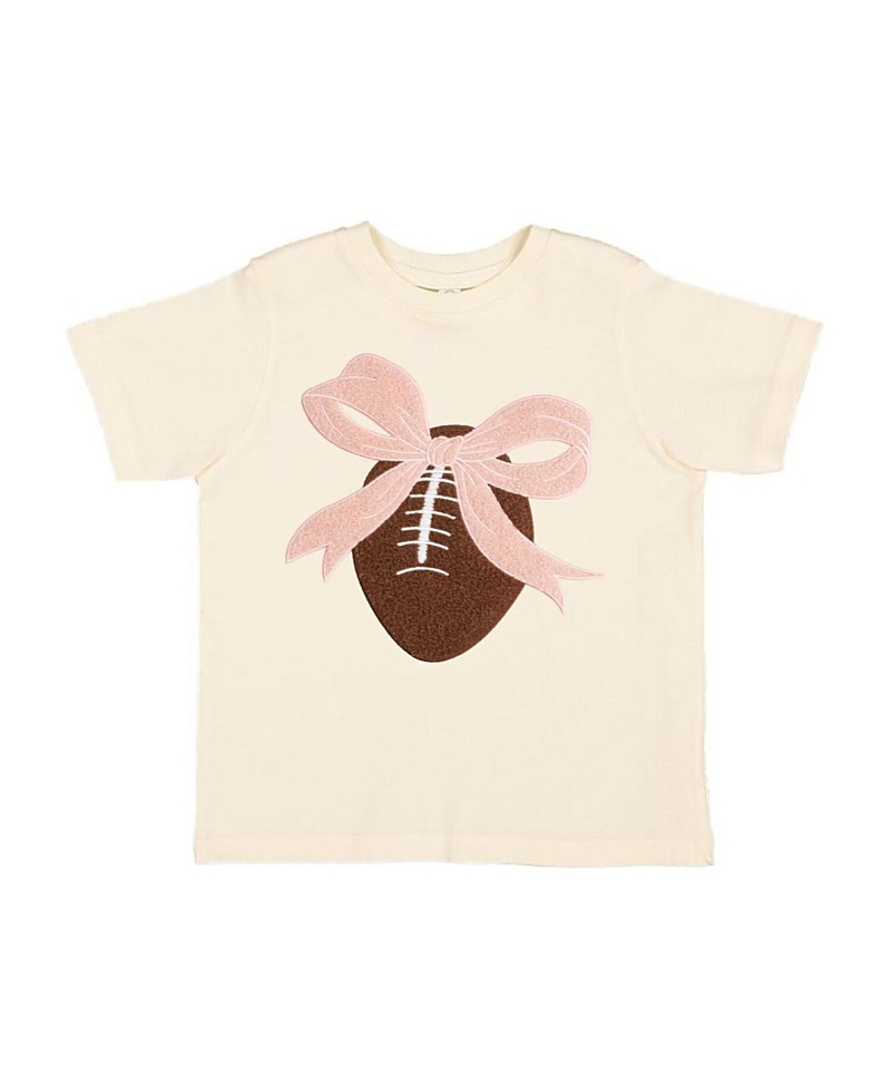 Sweet Wink Bow Football Patch Short Sleeve T-shirt In Neutral