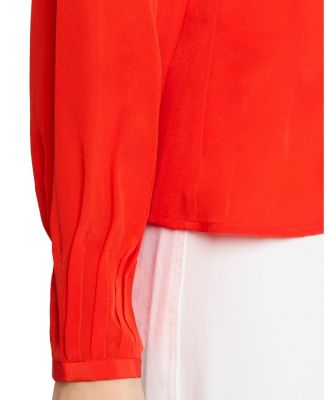  Winnie Long Sleeve Buttoned Blouse in Silk Crepe de Chine