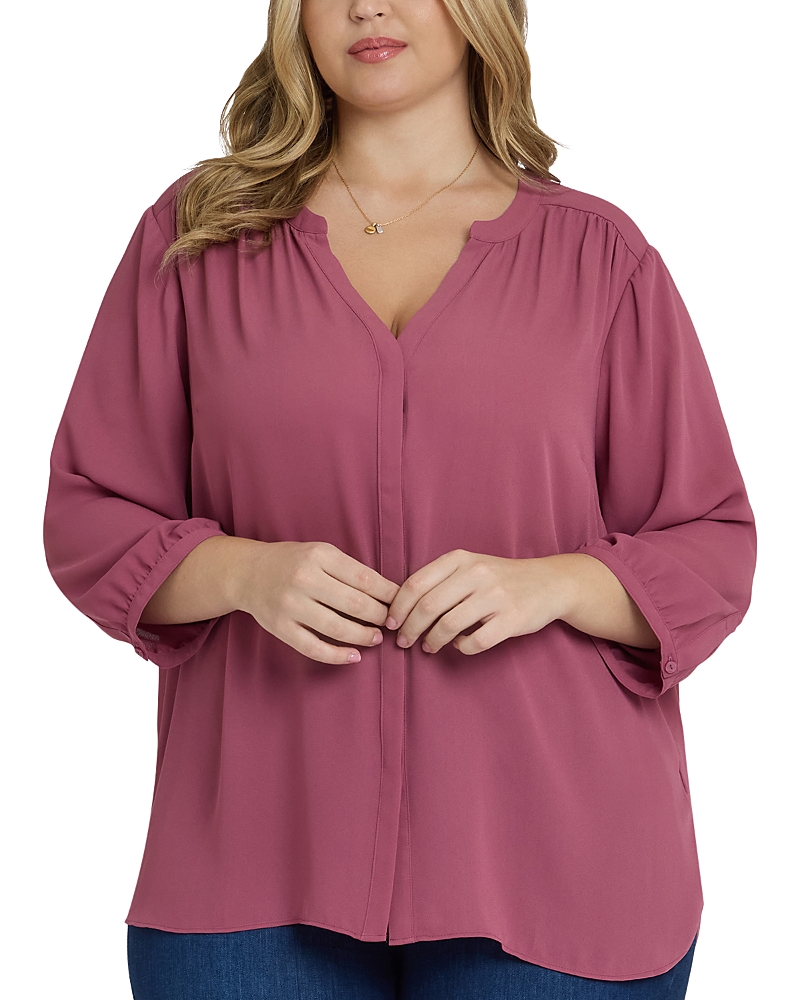 Nydj Pintuck Blouse In Pink