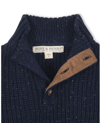 Organic Mock Neck Cardigan Stitch Sweater - Little Kid, Big Kid