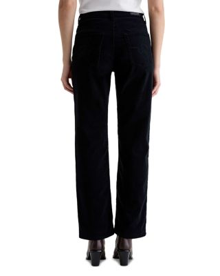 Brinley Mid Rise Straight Corduroy Jeans in Super Black