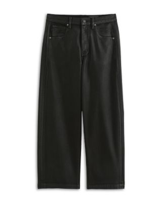 Hattie High Rise Coated Barrel Jeans in Super Black