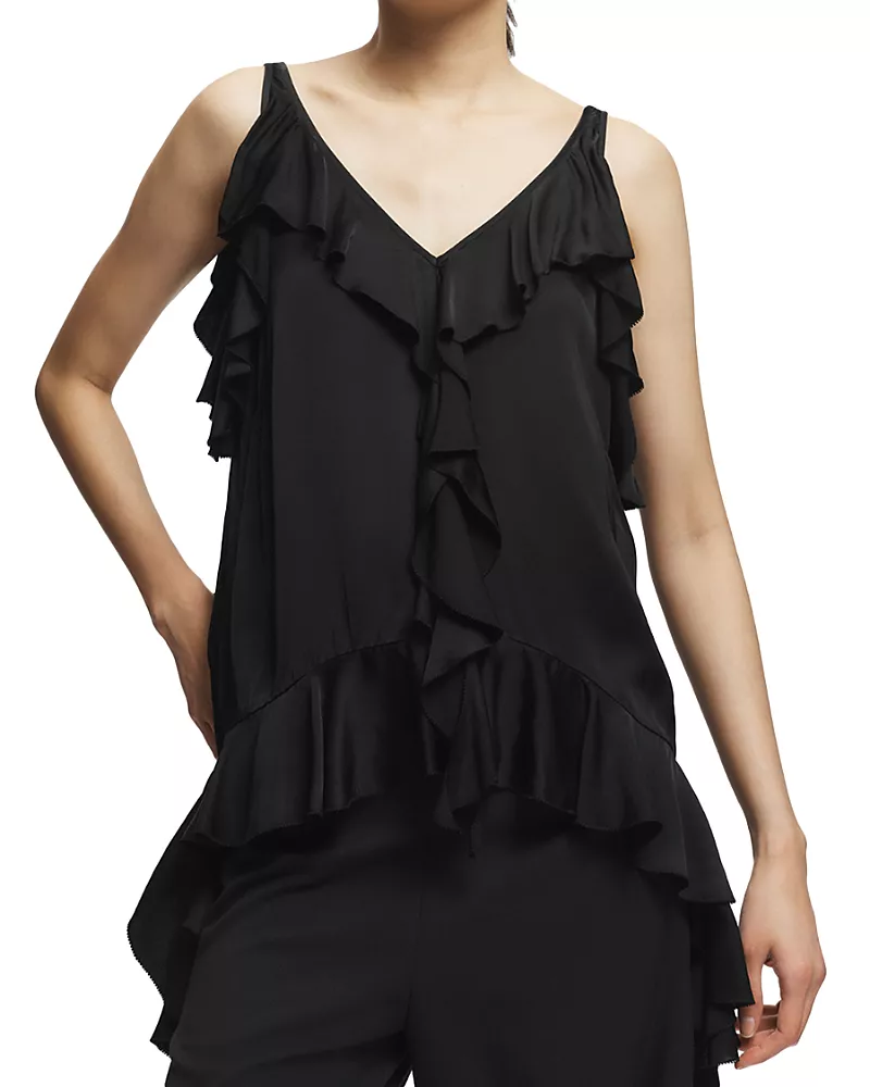 Saint Art Cade Ruffled V Neck Top