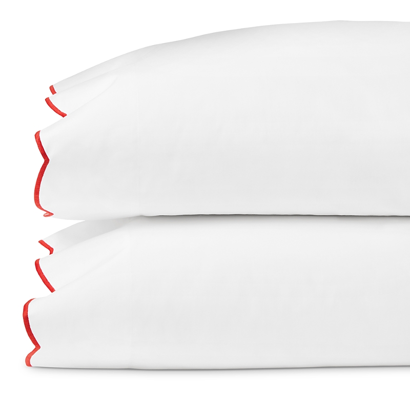 Sferra Limana Scalloped Standard Pillowcase, Pair In White