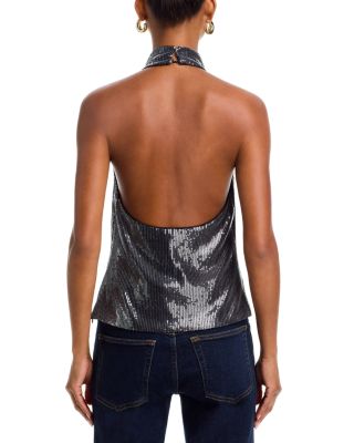 Sequin Floral Halterneck Top - Exclusive