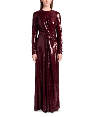 Draped Sequin Gown