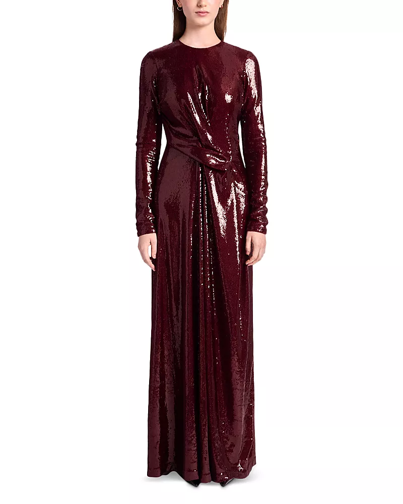 Kate Barton Draped Sequin Gown