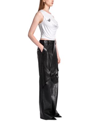 Draped Knee High Rise Pants 