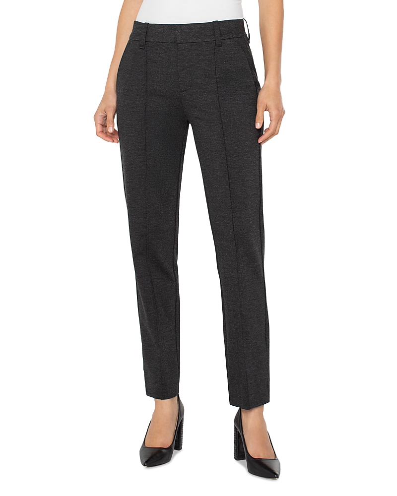 Liverpool Los Angeles Kelsey Herringbone Tapered Pants In Black