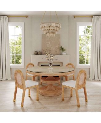  Amara Rattan and Performance Fabric Arched Back Dining Chair in Natural