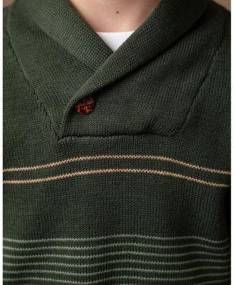 Boys' Organic Long Sleeve Striped Shawl Collar Sweater - Baby, Little Kid, Big Kid