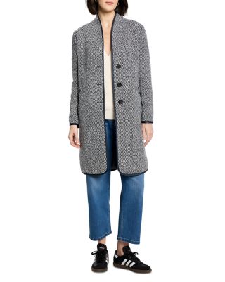 Herringbone Wool Blend Coat