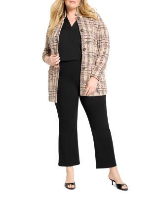 Stitchy Plaid Knit Blazer