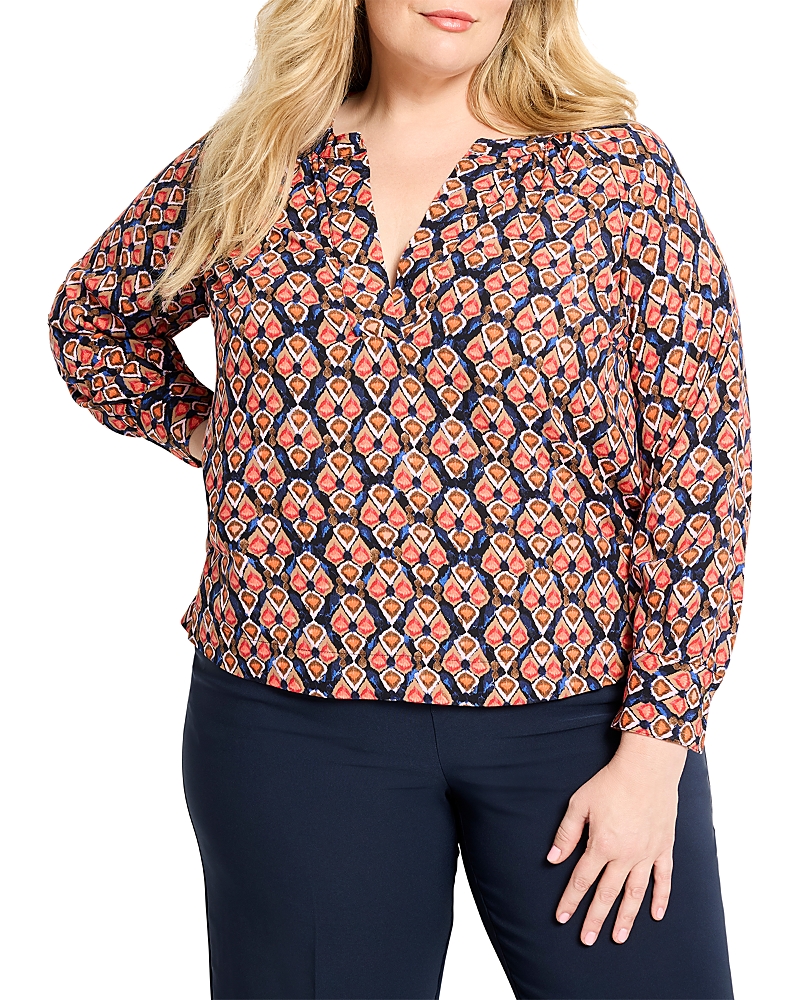 Nic+zoe Plus Harvest Ikat Top In Multi
