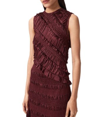 Nyla Shirred Midi Dress